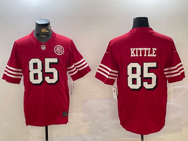 Men San Francisco 49ers #85 Kittle Red three generations 2024 Nike Limited NFL Jersey style 3